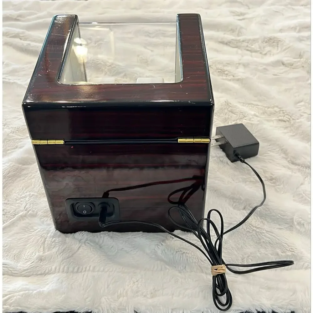 Automatic Watch Winder Box Double 2 Slot Display Storage Luxury Rototion Wooden